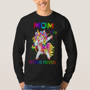 Mama der Geburtstagskünstlerin Dabbing Unicorn Gir T-Shirt