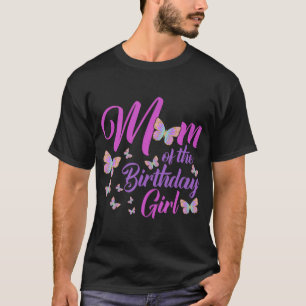 Mama der Geburtstagsmädchen-Shirt-Butterfly-Mami T-Shirt