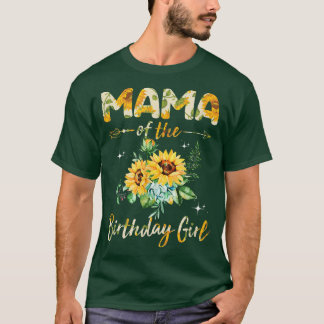Mama der Geburtstagsmädchen Sonnenblumen-Designeri T-Shirt