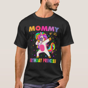 Mama der Geburtstagsprinzessin Dabbing-Einhorn-Mot T-Shirt