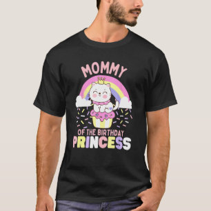 Mama der Geburtstagsprinzessin Süße Katze auf eine T-Shirt