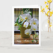 Mama, der glückliche Tag der Mutter, weiße Karte (Gelbe Blume)