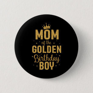 Mama der Goldenen Geburtstagsfamilie Matching Button