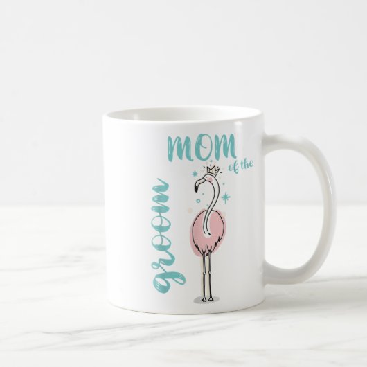 Mama der Groom Flamingo-Outfit-Hochzeitsstimmung Kaffeetasse (Rechts)