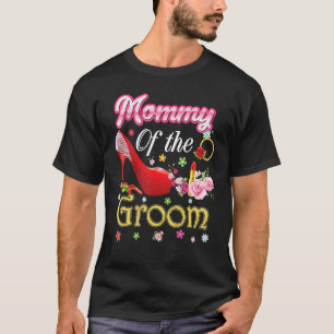 Mama der Groom glücklichen Hochzeit Blume rosa Sch T-Shirt