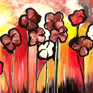 Mama der handbemalten Blume Tasche