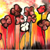 Mama der handbemalten Blume Tasche