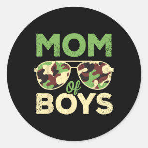 Mama der Jungen Mütter Tag Geburtstag Retro Camouf Runder Aufkleber