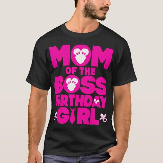 Mama der Kinderfamilie Boss Birthday Girl T-Shirt (Vorderseite)