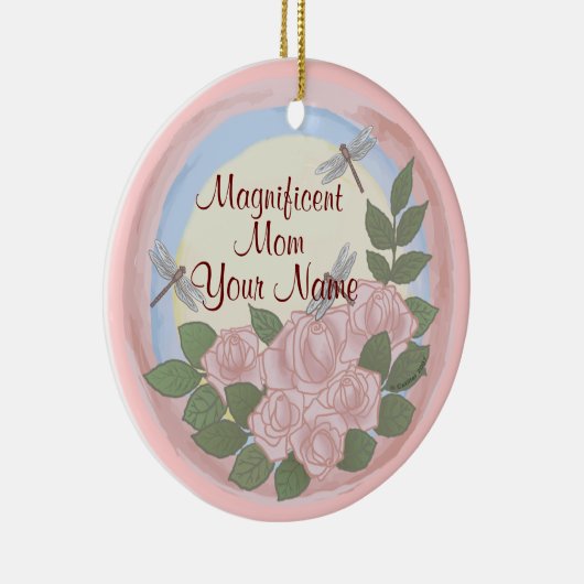 Mama der Libellenfliege Keramik Ornament (Rechts)