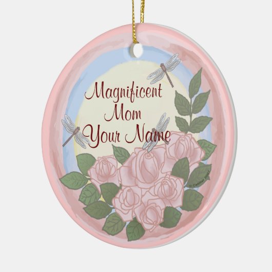 Mama der Libellenfliege Keramik Ornament (Links)