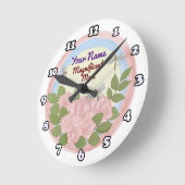 Mama der Libellenfliege Runde Wanduhr (Winkel)