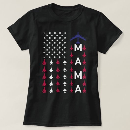 Mama der Luftwaffe Ehefrau Mama Usafa Momma Momma T-Shirt (Design vorne)