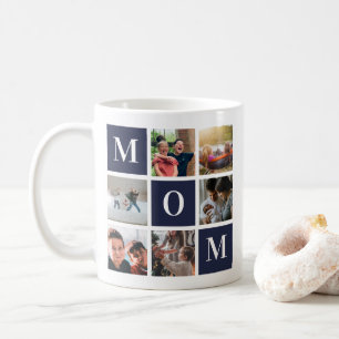 Mama der Marine Kolorblock Sechs FotoCollage Perso Kaffeetasse