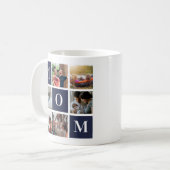 Mama der Marine Kolorblock Sechs FotoCollage Perso Kaffeetasse (Vorderseite Links)