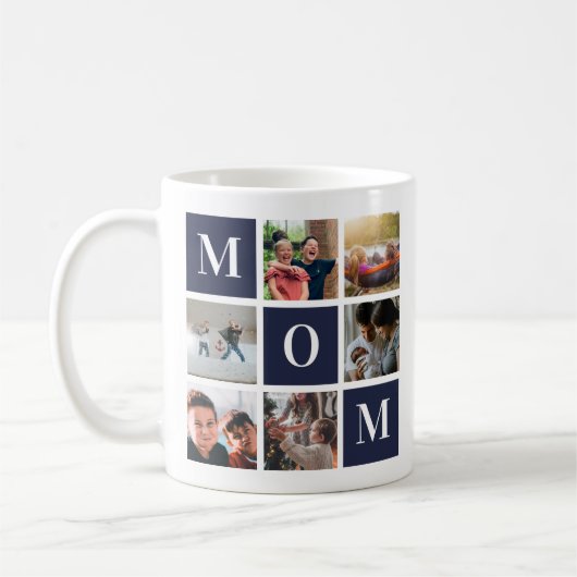 Mama der Marine Kolorblock Sechs FotoCollage Perso Kaffeetasse (Links)