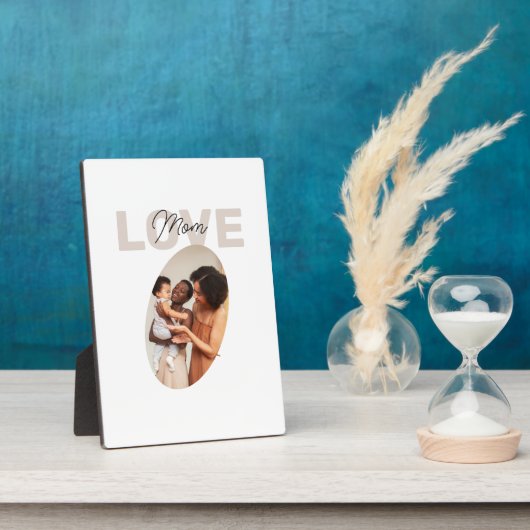 Mama der Minimalistischen Liebe in Beige und Braun Fotoplatte (Seite)