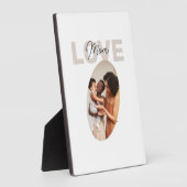 Mama der Minimalistischen Liebe in Beige und Braun Fotoplatte (Seite)