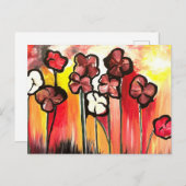 Mama der mit Acryl bestrichenen Blume Postkarte (Vorne/Hinten)
