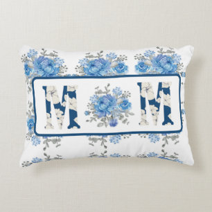 Mama der Mütter Day Blue Floral Dekokissen