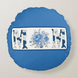 Mama der Mütter Day Blue Floral Rundes Kissen