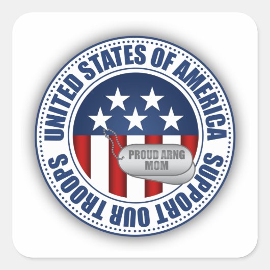 Mama der Nationalgarde Quadratischer Aufkleber (Vorderseite)