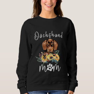 Mama der niedlichen Dackel Sonnenblumen Hund Mama Sweatshirt