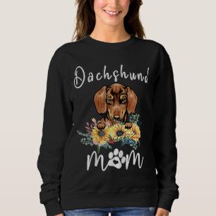 Mama der niedlichen Dackel Sonnenblumen Hund Mama Sweatshirt