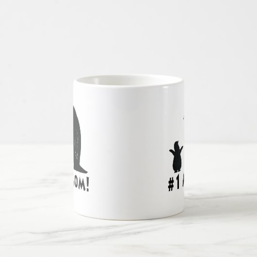 Mama der Nr.-eine: Pinguin und Küken Verwandlungstasse (Mittel)