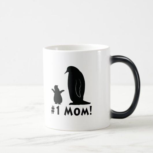 Mama der Nr.-eine: Pinguin und Küken Verwandlungstasse (Rechts)