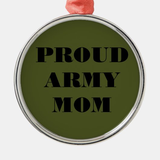 Mama der Ornament-Proud-Armee Silbernes Ornament (Vorne)