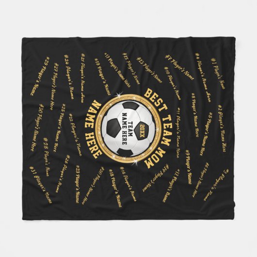 Mama der Personalisierten Fußballmannschaft, ALLE Fleecedecke (Vorderseite (Horizontal))