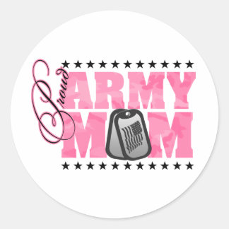 Mama der Proud-Armee Rosa Camouflage Runder Aufkleber
