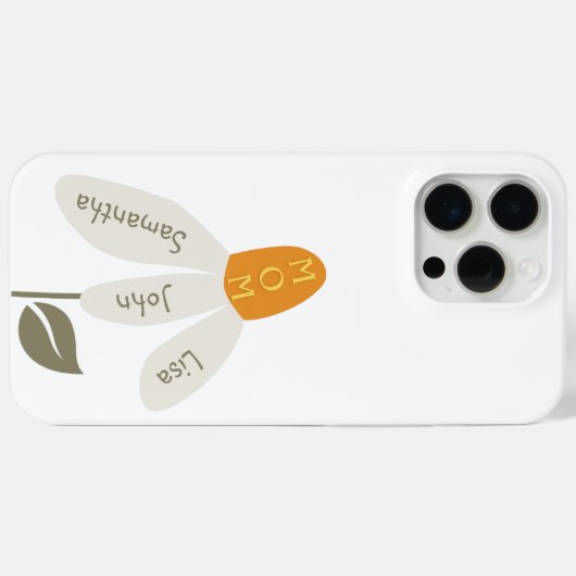 Mama der Retro-Blume, Kindernamen, Mutter, Eigene Case-Mate iPhone Hülle (Rückseite (Horizontal))
