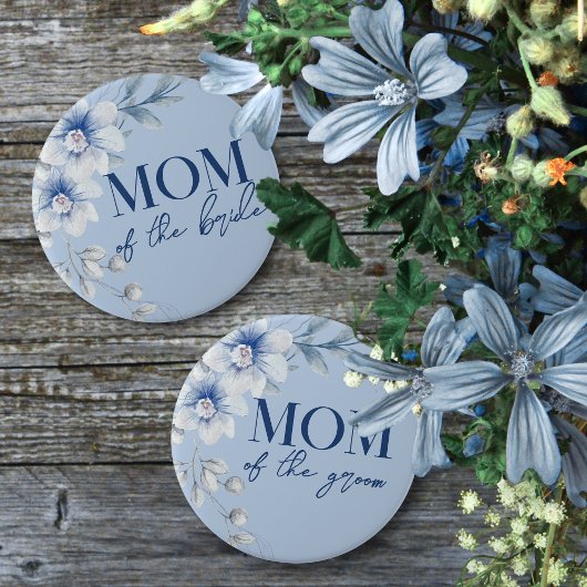 Mama der Schaltfläche "Bride Blue Floral" für das  Button