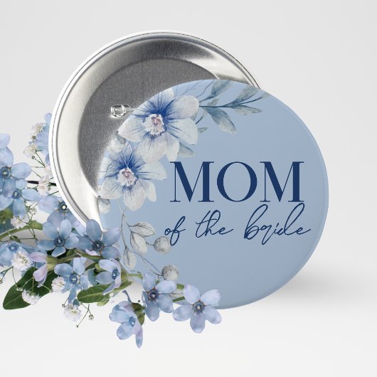 Mama der Schaltfläche "Bride Blue Floral" für das  Button