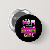 Mama der Schweine-Party-Decorati Button (Vorne & Hinten)