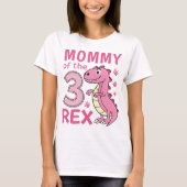 Mama der Three-Rex passenden Dinosaurier-Geburtsta T-Shirt (Vorderseite)
