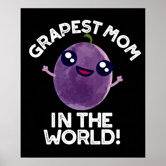 Mama der Trauben im Weltraum Funny Fruit Pun Dark Poster (Vorne)