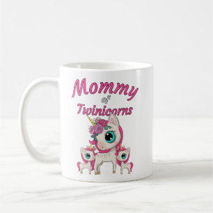 Mama der Twinicorne: Mama & Twin Daughters Unicorn Kaffeetasse