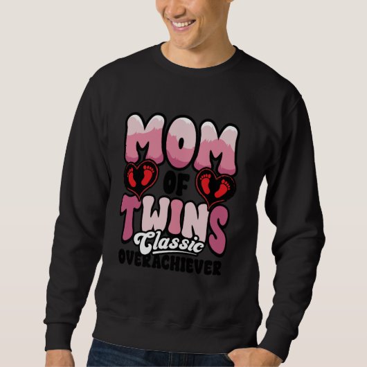 Mama der Twins Classic Overreach Spaß Sweatshirt (Vorderseite)