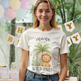 Mama der wilden Jungle Safari 1. Geburtstag T-Shirt