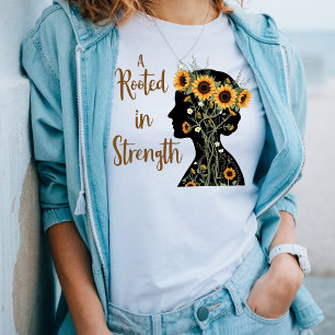 Mama der Wurzelkraft - blühende Silhouette Kunst T-Shirt