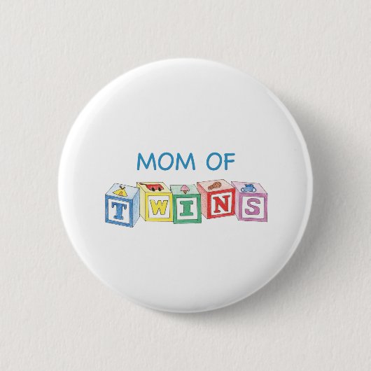 Mama der Zwillings-Blöcke Button (Vorderseite)