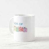Mama der Zwillings-Blöcke Kaffeetasse (Vorderseite Links)