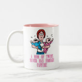 Mama der Zwillings-Kaffee-Tasse Zweifarbige Tasse (Links)