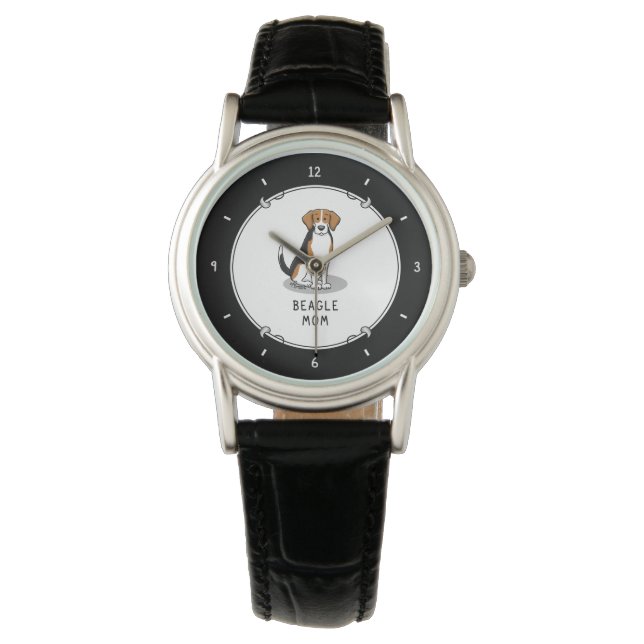 Mama des Beagle (Tri-Farbe 3) Hunde Niedlich Hunde Armbanduhr (Vorderseite)