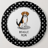 Mama des Beagle (Tri-Farbe 3) Hunde Niedlich Hunde Button (Vorderseite)