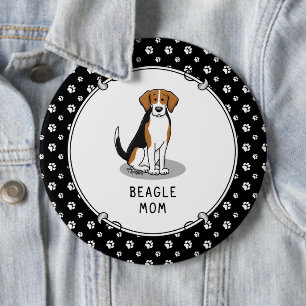 Mama des Beagle (Tri-Farbe 3) Hunde Niedlich Hunde Button