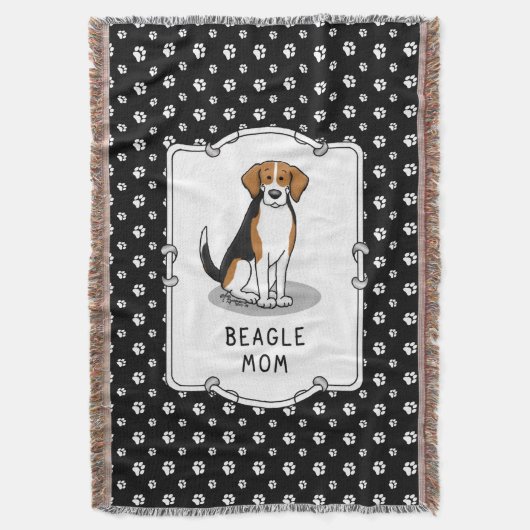 Mama des Beagle (Tri-Farbe 3) Hunde Niedlich Hunde Decke (Vorderseite Vertikal)